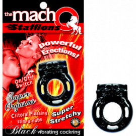 Macho Stallions Vib Cock Ring (Black)