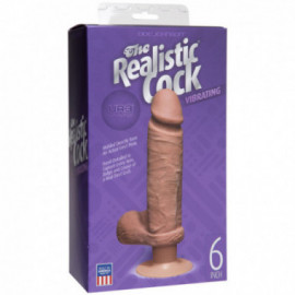 Realistic Cock - UR3 Vibrating 6in Brown