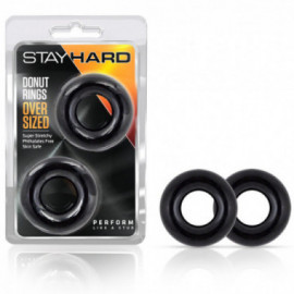 Stay Hard - Donut Rings Oversized Black