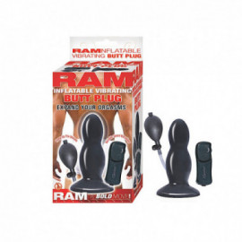 Ram Inflatable Vibrating Anal Plug (Blk)