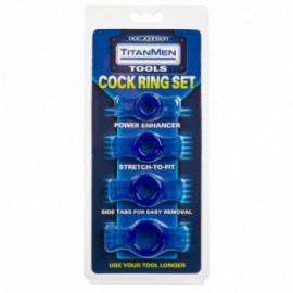 TitanMen - Cock Ring Set Blue