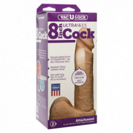 Vac-U-Lock 8in ULTRASKYN Cock White