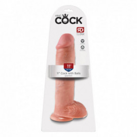 King Cock - 11in Cock W/ Balls Flesh