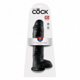 King Cock - 11in Cock W/ Balls Black