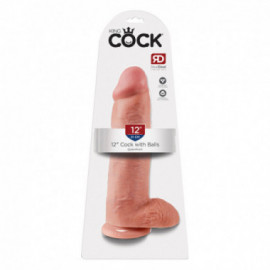 King Cock - 12in Cock W/ Balls Flesh