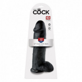 King Cock - 12in Cock W/ Balls Black