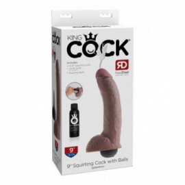 King Cock 9in Squirting Cock - Brown