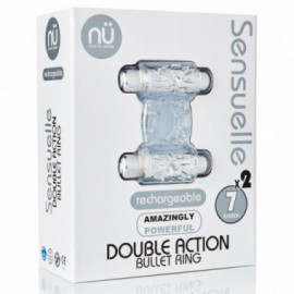 Sensuelle Dbl Action 7f Cockring Clear