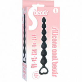 The 9's S Beads Silicone Anal Beads Blk