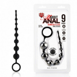 Silicone Anal Beads 9 Balls Black