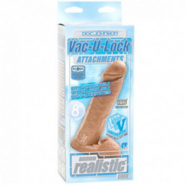 Vac-U-Lock 8in Realistic Cock Brown