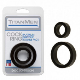 Titanmen Cock Ring Silicone Double Pk-Bk