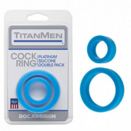 Titanmen Cock Ring Silicone Double Pk-Bl