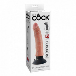 King Cock 7in Vibrating Cock Flesh