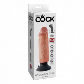 King Cock 6in Vibrating Cock Flesh