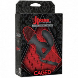 Kink Vib Sili Cock Cage w/Ball Strap Blk