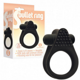 The 9's S Bullet Ring, Silicone, Black