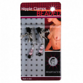 Adjustable Nipple Clamp W/Pink Beads