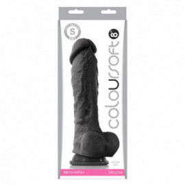 ColourSoft 8in Soft Dildo Black