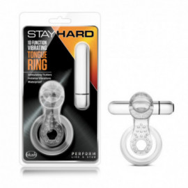 Stay Hard - 10f Vib Tongue Ring - Clear