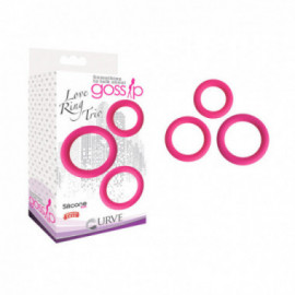 Gossip Love Ring Trio Magenta