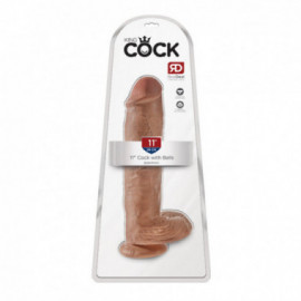 King Cock 11in Cock with Balls - Tan