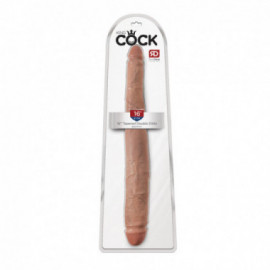 King Cock 16in Tapered Double Dildo -Tan