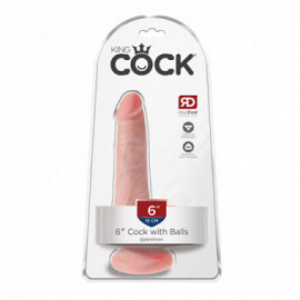 King Cock 6in Cock with Balls - Flesh