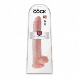 King Cock 14in Cock with Balls - Flesh