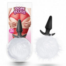 Pom Plugs - Fur Pom Pom - White