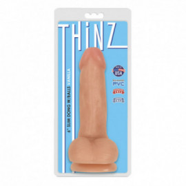 Thinz 6in Slim Dong w/Balls Vanilla