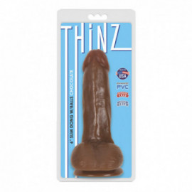 Thinz 6in Slim Dong w/Balls Chocolate