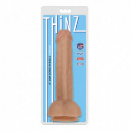 Thinz 8in Slim Dong w/Balls Vanilla