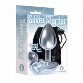 The 9's Silver Starter Heart Plug Diamnd