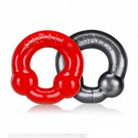 OxBalls Ultraballs, 2pk Cockring Stl&Red