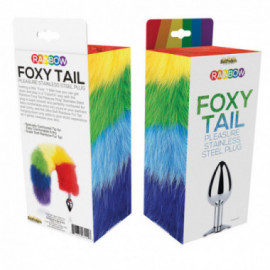 Rainbow Foxy Tail Stainless Butt Plug