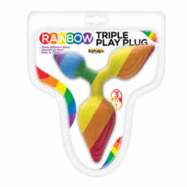 Rainbow Triple Play Butt Plug