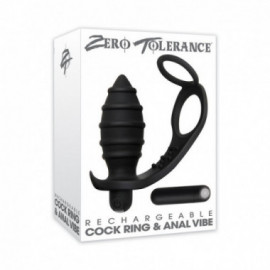 ZT Cock Ring&Anal Plug w/Recharg Bullet