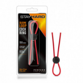 Stay Hard - Sili Loop Cock Ring Red