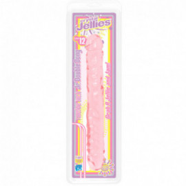 Crystal Jellies Double Dong Jr Pink 12in