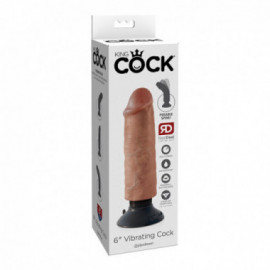 King Cock 6in Vib Cock Tan