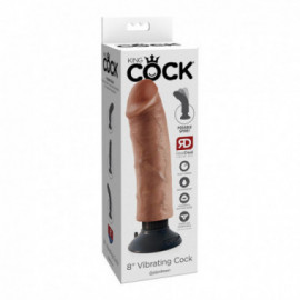 King Cock 8in Vib Cock Tan