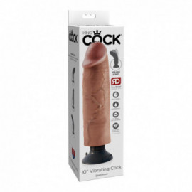 King Cock 10in Vib Cock Tan