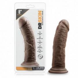 Dr. Skin - 8in Cock w/Suc Cup Chocolate