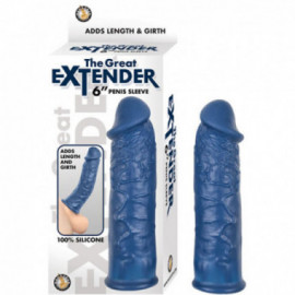 The Great Extender 6in Penis Sleeve Blue