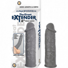 The Great Extender 6in Penis Sleeve Grey