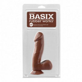 Basix 6.5in. Dong w/Suction Cup Brown