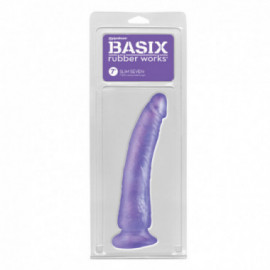 Basix 7in. Slim Dong w/Suction Cup Purp