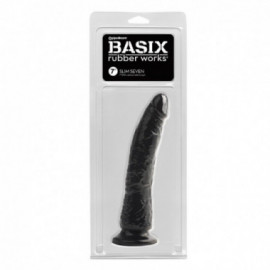 Basix 7in. Slim Dong w/Suction Cup Black