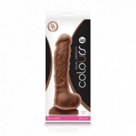 Colours Dual Density 8in Dildo Brown